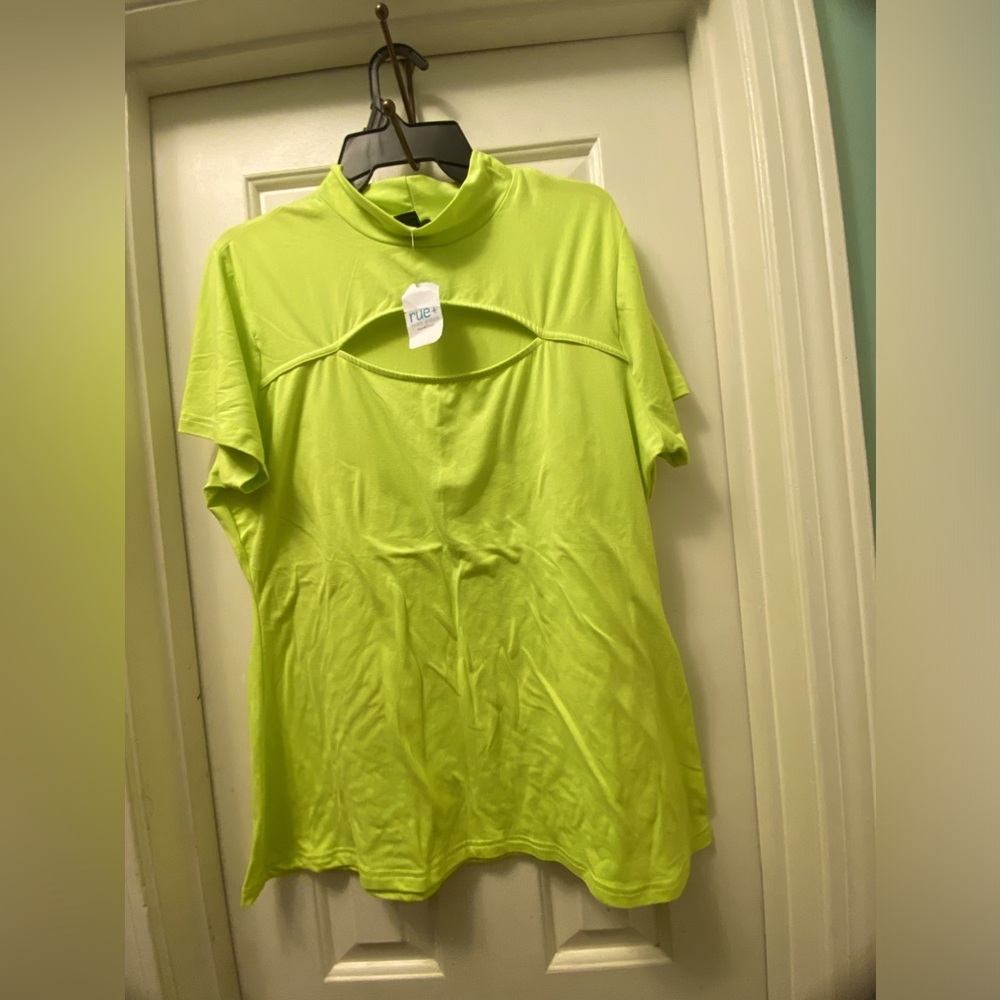 NWT Neon Yellow slit Chest Top
